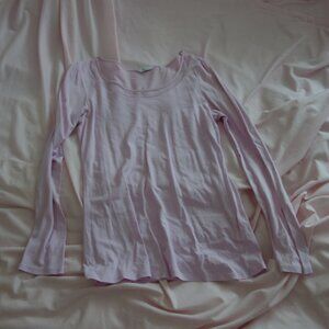 Reitmans Lavender Mesh Trim Long Sleeve Top